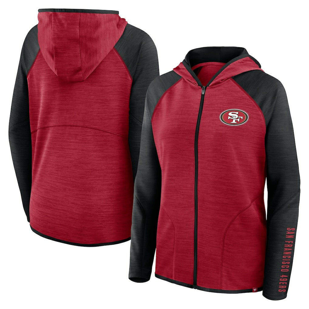 San Francisco 49ers Women's Plus Size End Around Pass Full-Zip Hoodie Scarlet