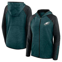 Philadelphia Eagles Women's Plus Size End Around Pass Full-Zip Hoodie Midnight Green