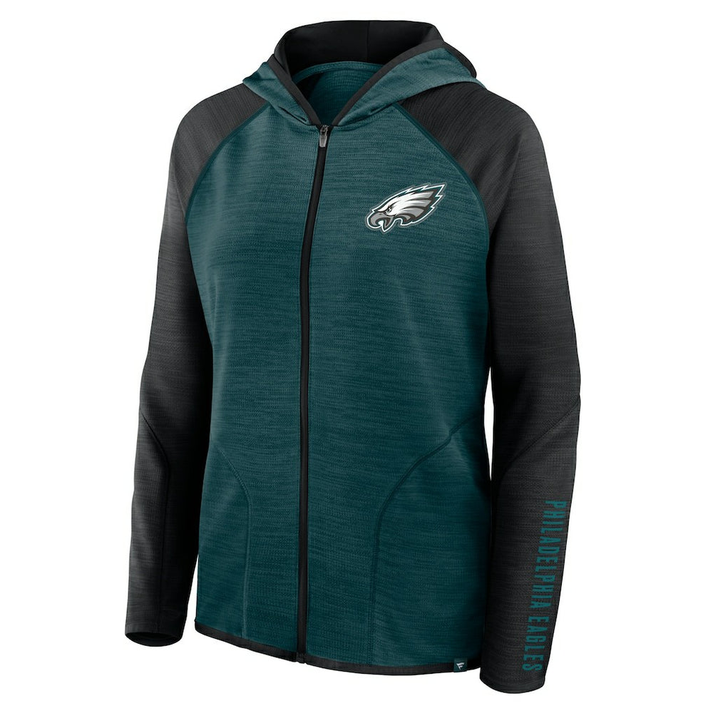 Philadelphia Eagles Women's Plus Size End Around Pass Full-Zip Hoodie Midnight Green
