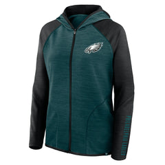 Philadelphia Eagles Women's Plus Size End Around Pass Full-Zip Hoodie Midnight Green