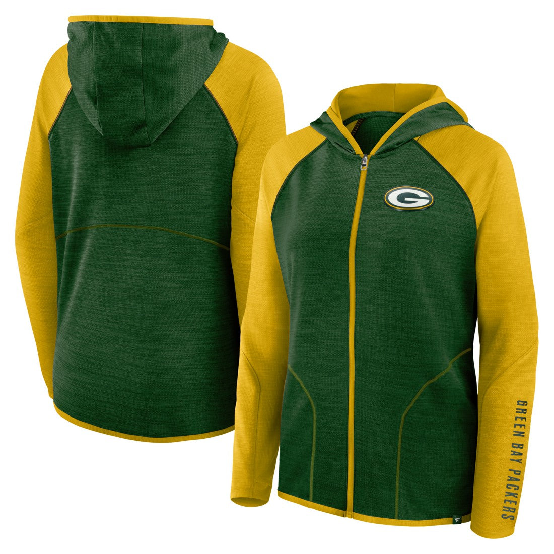 Green Bay Packers Women's Plus Size End Around Pass Full-Zip Hoodie Green