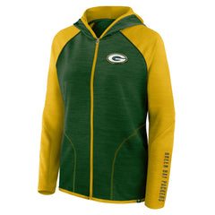 Green Bay Packers Women's Plus Size End Around Pass Full-Zip Hoodie Green