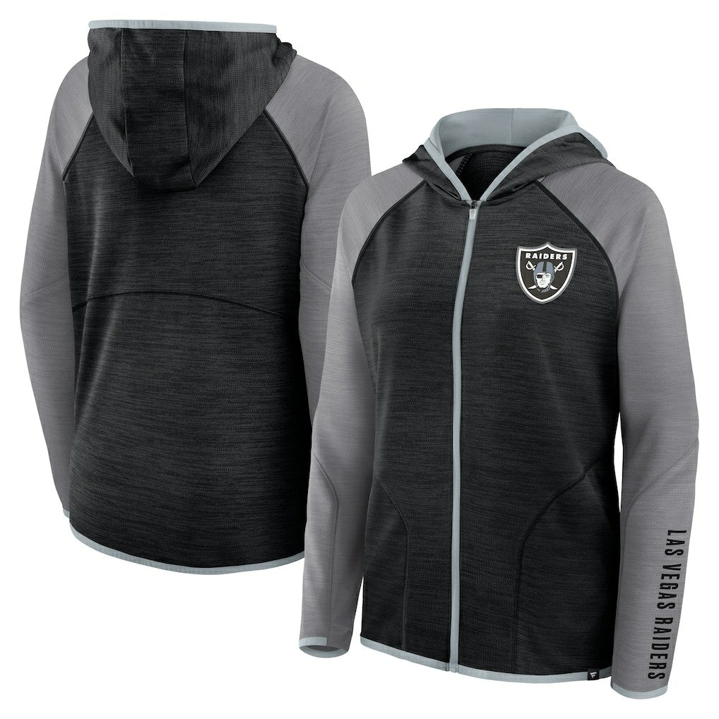 Las Vegas Raiders Women's Plus Size End Around Pass Full-Zip Hoodie Black