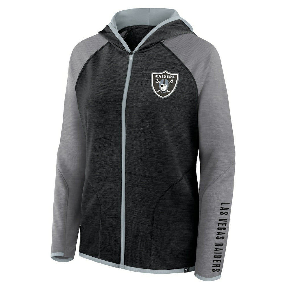 Las Vegas Raiders Women's Plus Size End Around Pass Full-Zip Hoodie Black