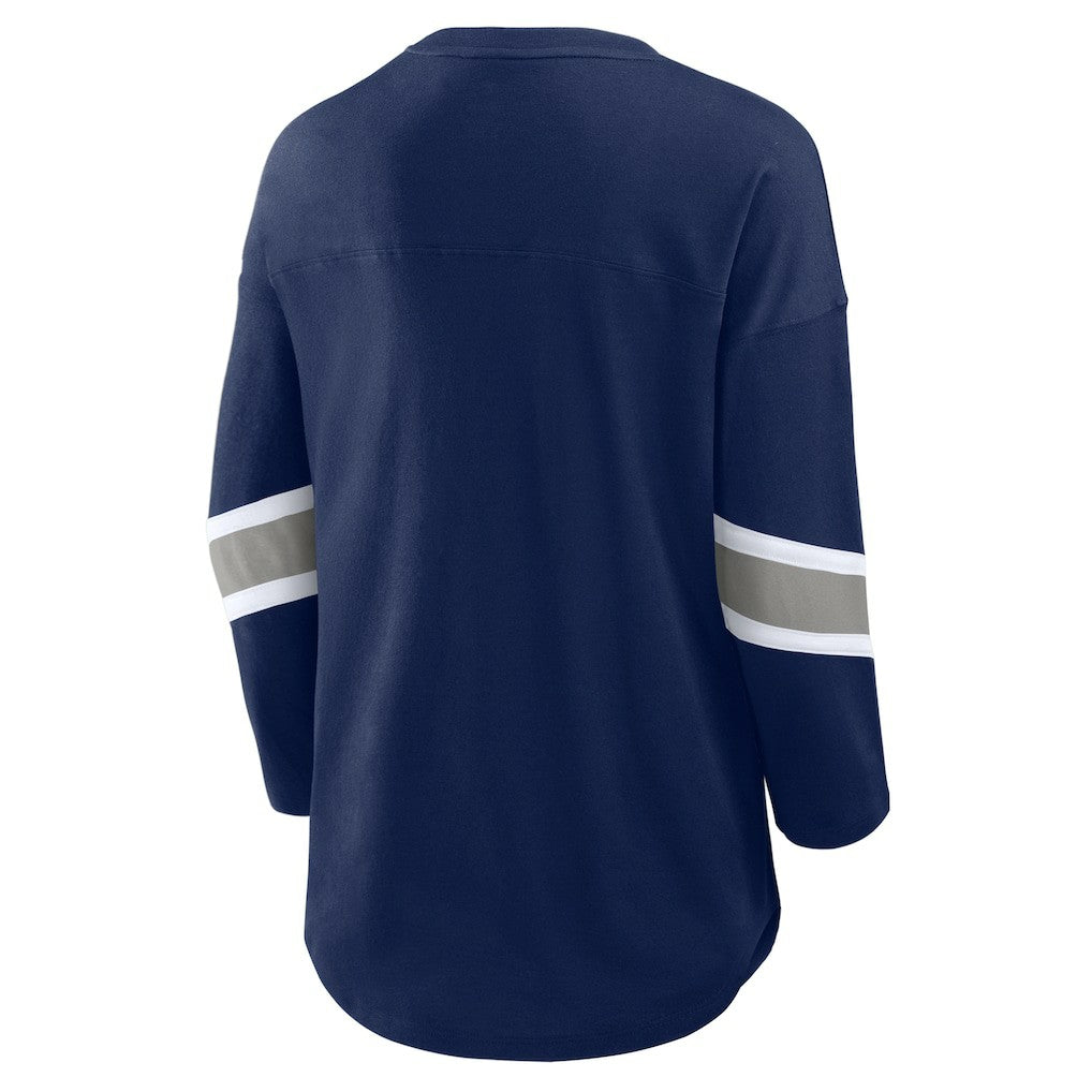 Dallas Cowboys Women's Plus Size Redzone 3/4-Sleeve Scoop Neck T-Shirt Navy