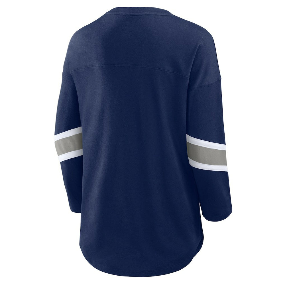 Dallas Cowboys Women's Plus Size Redzone 3/4-Sleeve Scoop Neck T-Shirt Navy