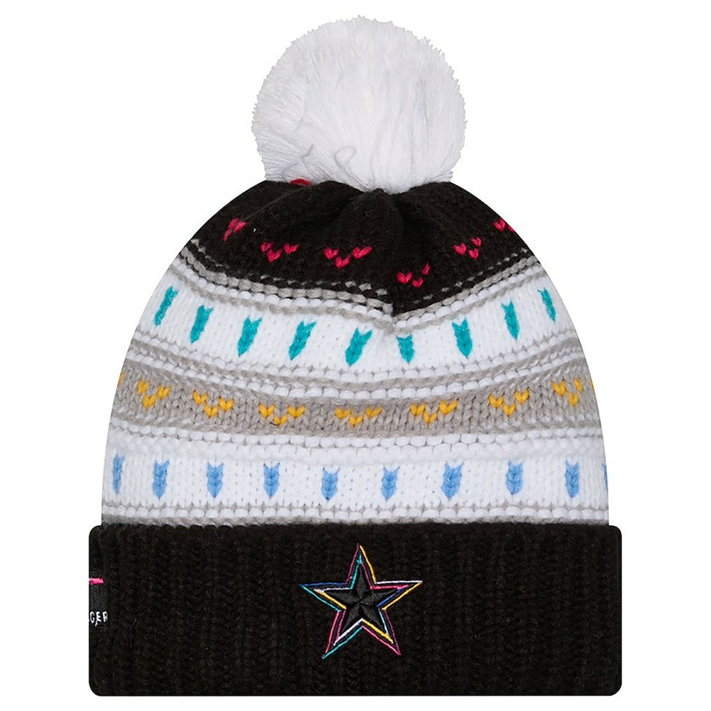 Dallas Cowboys New Era Women's 2025 NFL Crucial Catch Cuffed Knit Hat with Pom Black