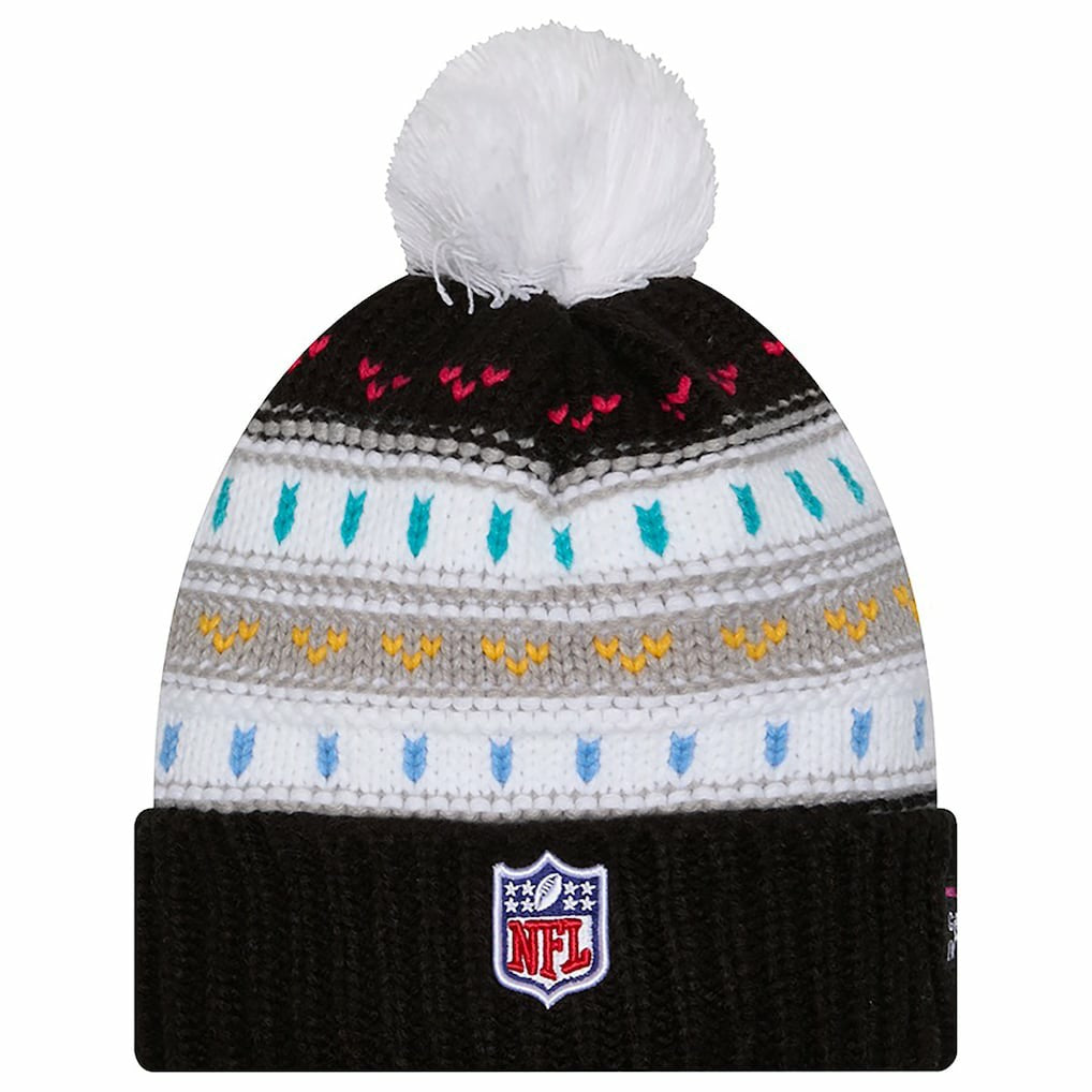 Dallas Cowboys New Era Women's 2025 NFL Crucial Catch Cuffed Knit Hat with Pom Black