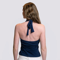 Atlanta Braves Lusso Women's Noelle V-Neck Tank Top - Navy Tanks