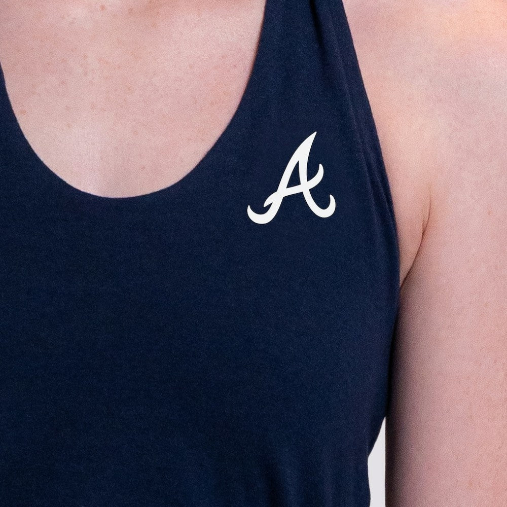 Atlanta Braves Lusso Women's Noelle V-Neck Tank Top - Navy Tanks