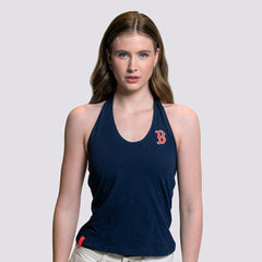 Boston Red Sox Lusso Women's Noelle V-Neck Tank Top - Navy Tanks