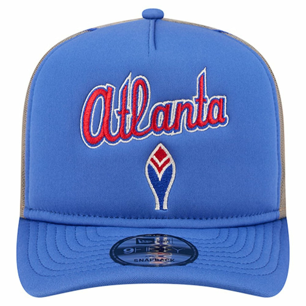 Atlanta Braves New Era Vintage Arched Foam Front 9FIFTY A-Frame Adjustable Trucker Hat - Royal Hats