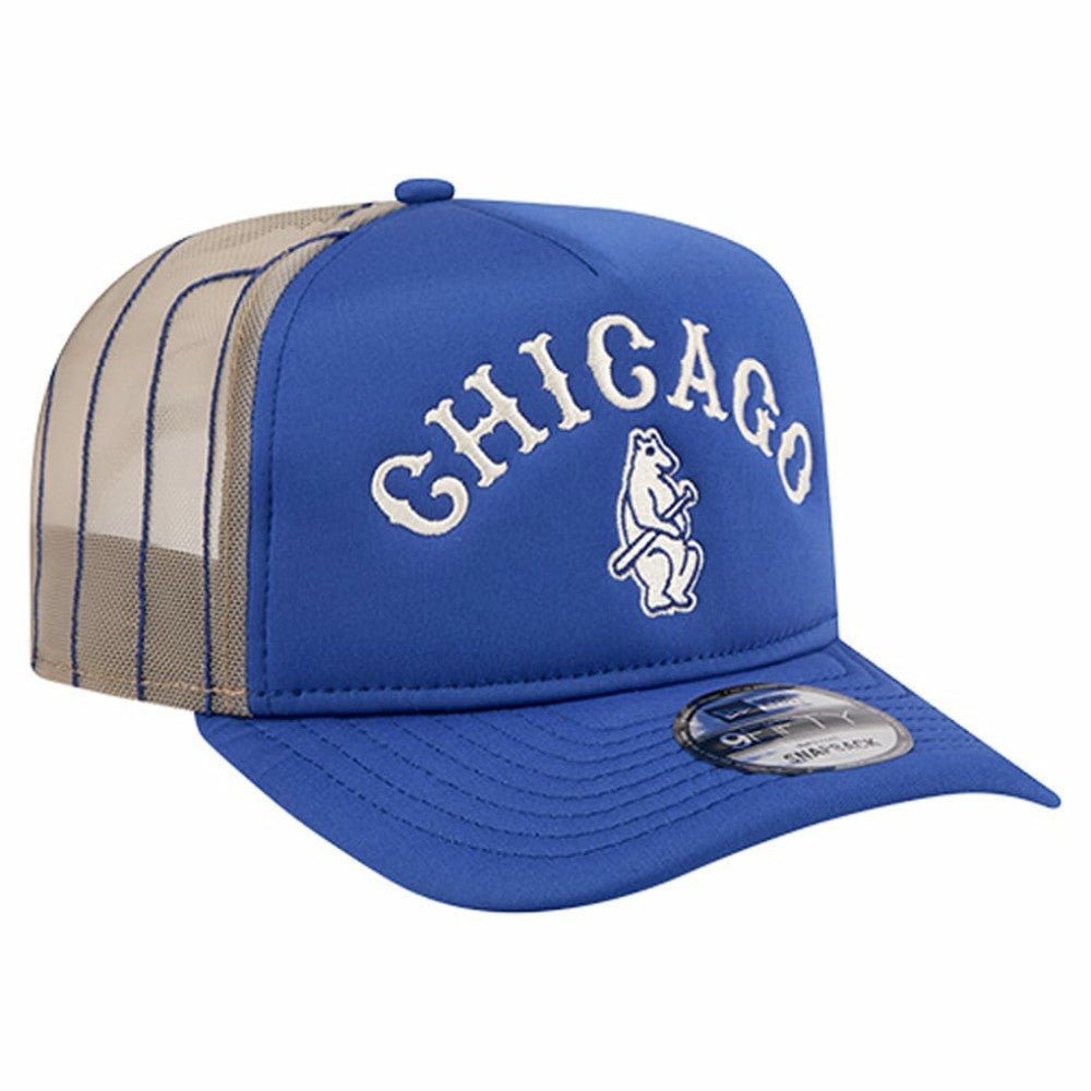 Chicago Cubs New Era Vintage Arched Foam Front 9FIFTY A-Frame Adjustable Trucker Hat - Royal Hats