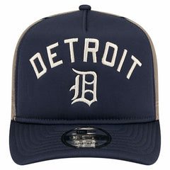 Detroit Tigers New Era Vintage Arched Foam Front 9FIFTY A-Frame Adjustable Trucker Hat - Navy Hats