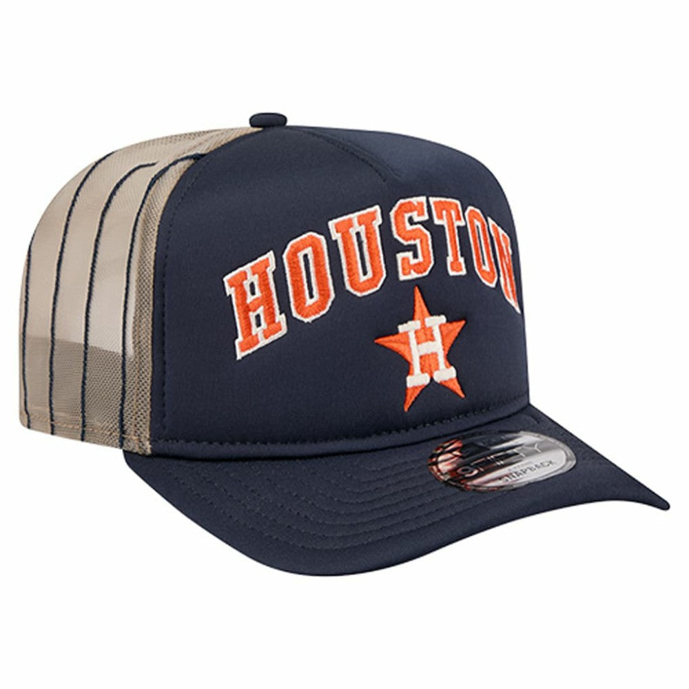 Houston Astros New Era Vintage Arched Foam Front 9FIFTY A-Frame Adjustable Trucker Hat - Navy Hats