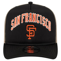 San Francisco Giants New Era Vintage Arched Foam Front 9FIFTY A-Frame Adjustable Trucker Hat - Black Hats