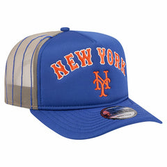 New York Mets New Era Vintage Arched Foam Front 9FIFTY A-Frame Adjustable Trucker Hat - Royal Hats