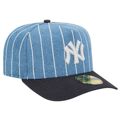 New York Yankees New Era Parallel A-Frame 59FIFTY Fitted Hat - Blue/Navy Hats