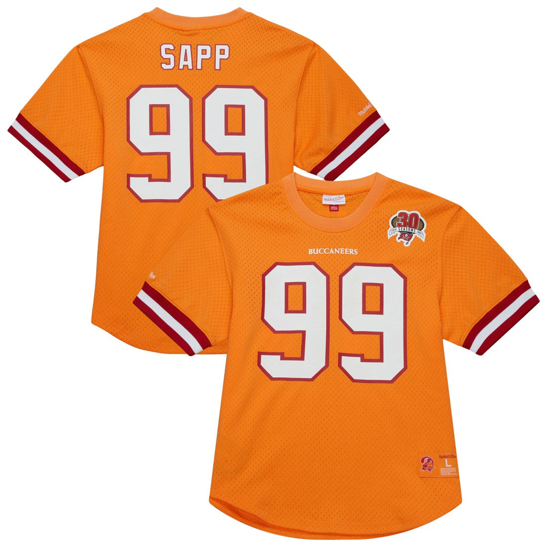 Warren Sapp Tampa Bay Buccaneers Retired Player Name & Number Mesh Top Orange