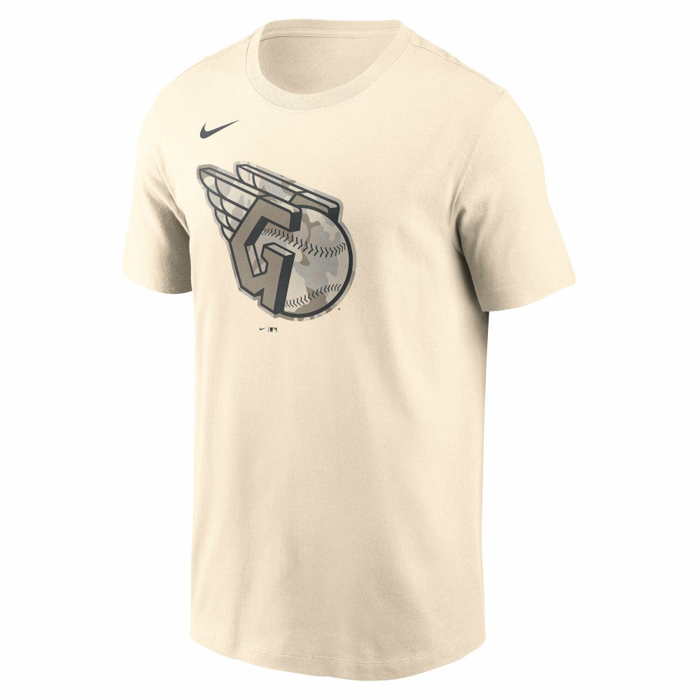 Cleveland Guardians Nike Camo Logo T-Shirt - Cream T-shirts