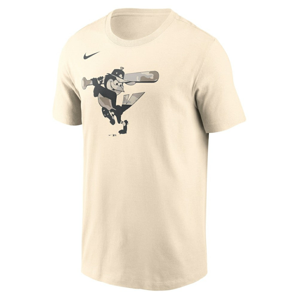 Baltimore Orioles Nike Camo Logo T-Shirt - Cream T-shirts