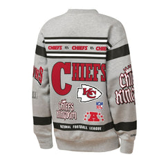 Kansas City Chiefs Youth Throwback All-Over Print Fleece Sweatshirt Gray