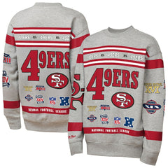 San Francisco 49ers Youth Throwback All-Over Print Fleece Sweatshirt Gray