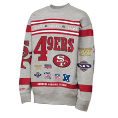 San Francisco 49ers Youth Throwback All-Over Print Fleece Sweatshirt Gray