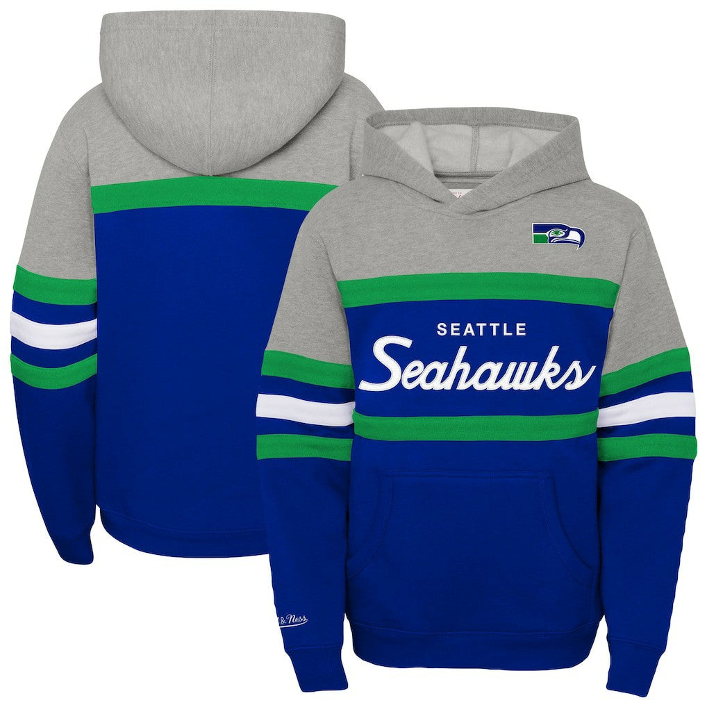 Seattle Seahawks Youth Throwback Head Coach Pullover Hoodie Royal