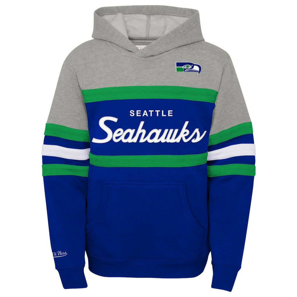 Seattle Seahawks Youth Throwback Head Coach Pullover Hoodie Royal