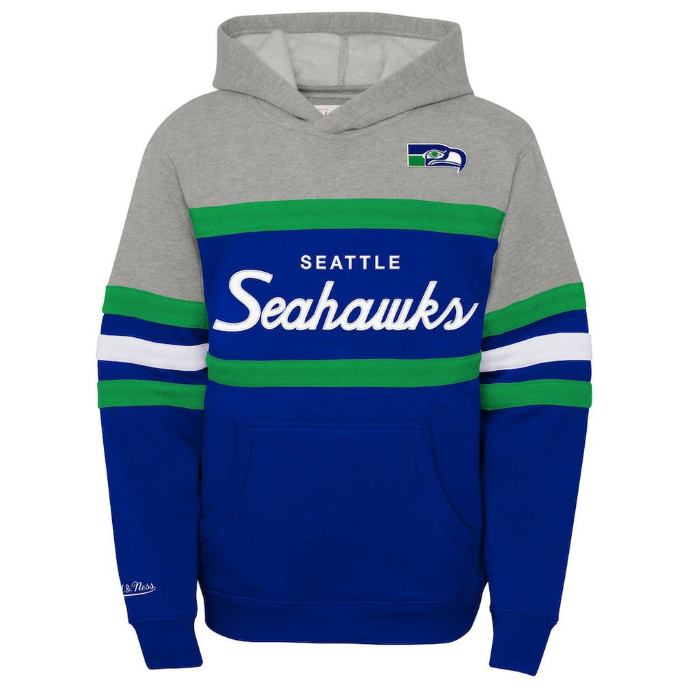 Seattle Seahawks Youth Throwback Head Coach Pullover Hoodie Royal