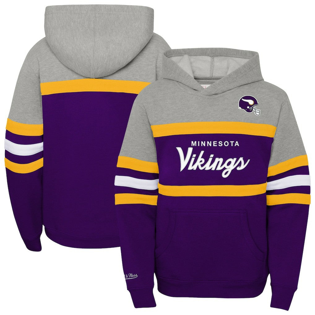 Minnesota Vikings Youth Throwback Head Coach Pullover Hoodie Purple