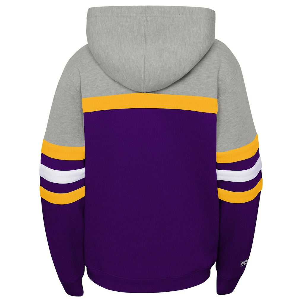 Minnesota Vikings Youth Throwback Head Coach Pullover Hoodie Purple