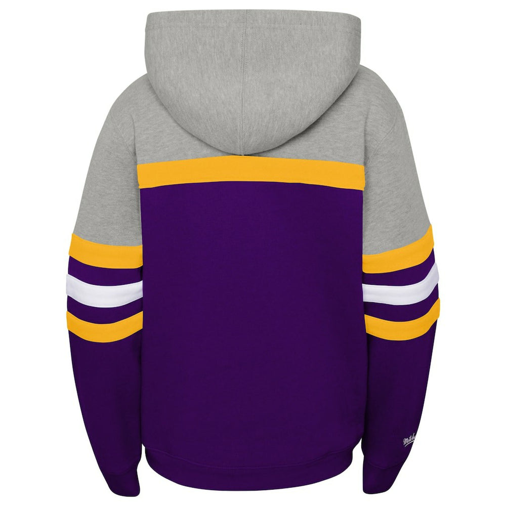 Minnesota Vikings Youth Throwback Head Coach Pullover Hoodie Purple