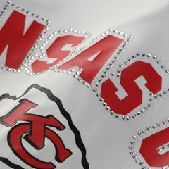 Patrick Mahomes Kansas City Chiefs Women's Plus Size Bling V-Neck T-Shirt White