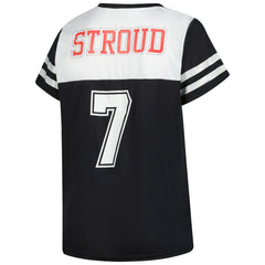C.J. Stroud Houston Texans Women's Plus Size Bling V-Neck T-Shirt White