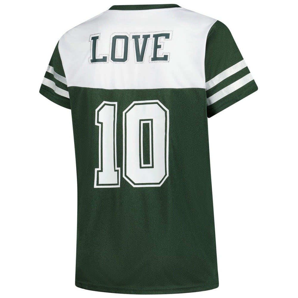 Jordan Love Green Bay Packers Women's Plus Size Bling V-Neck T-Shirt White
