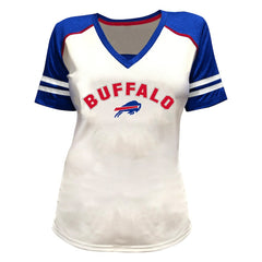 Josh Allen Buffalo Bills Women's Plus Size Bling V-Neck T-Shirt White