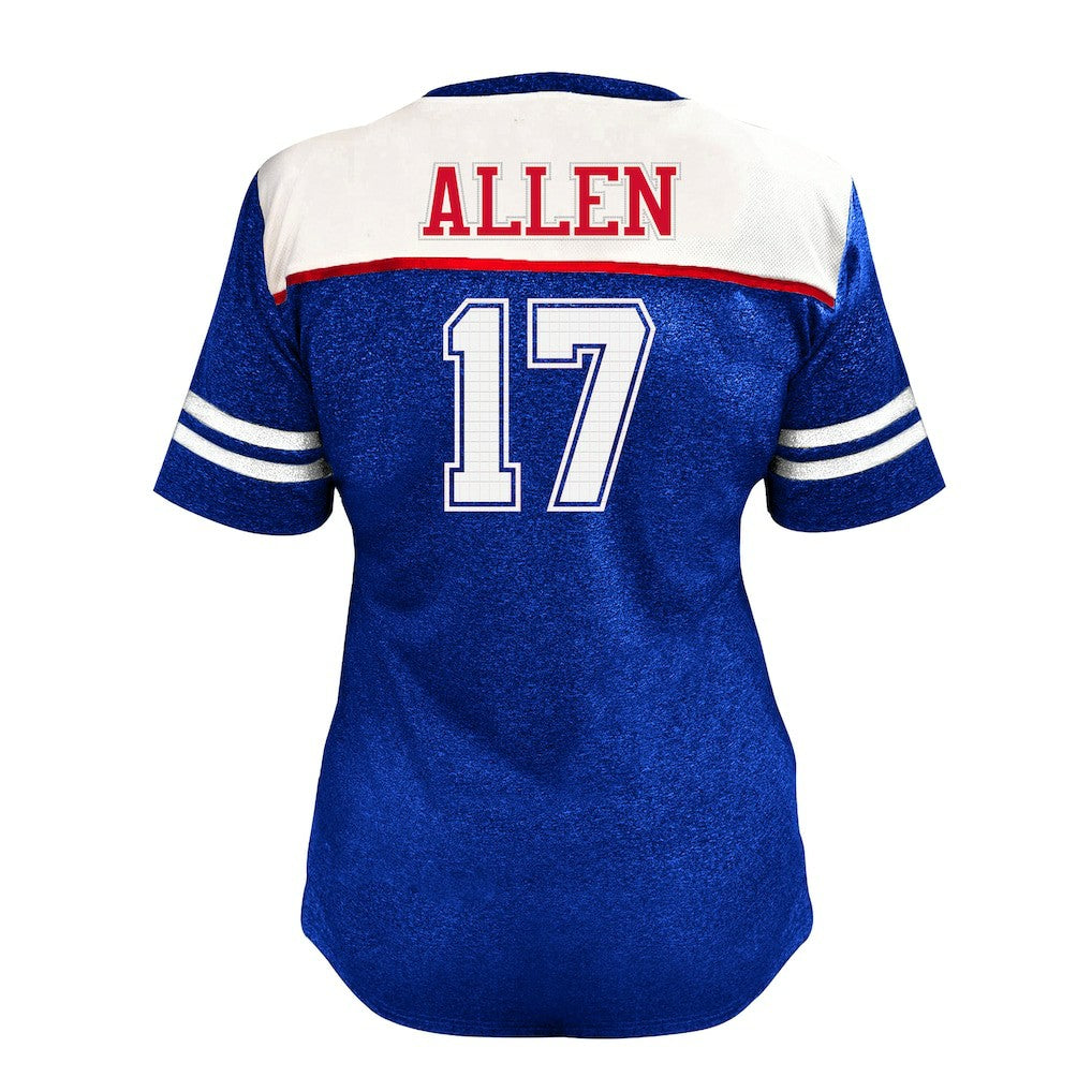 Josh Allen Buffalo Bills Women's Plus Size Bling V-Neck T-Shirt White