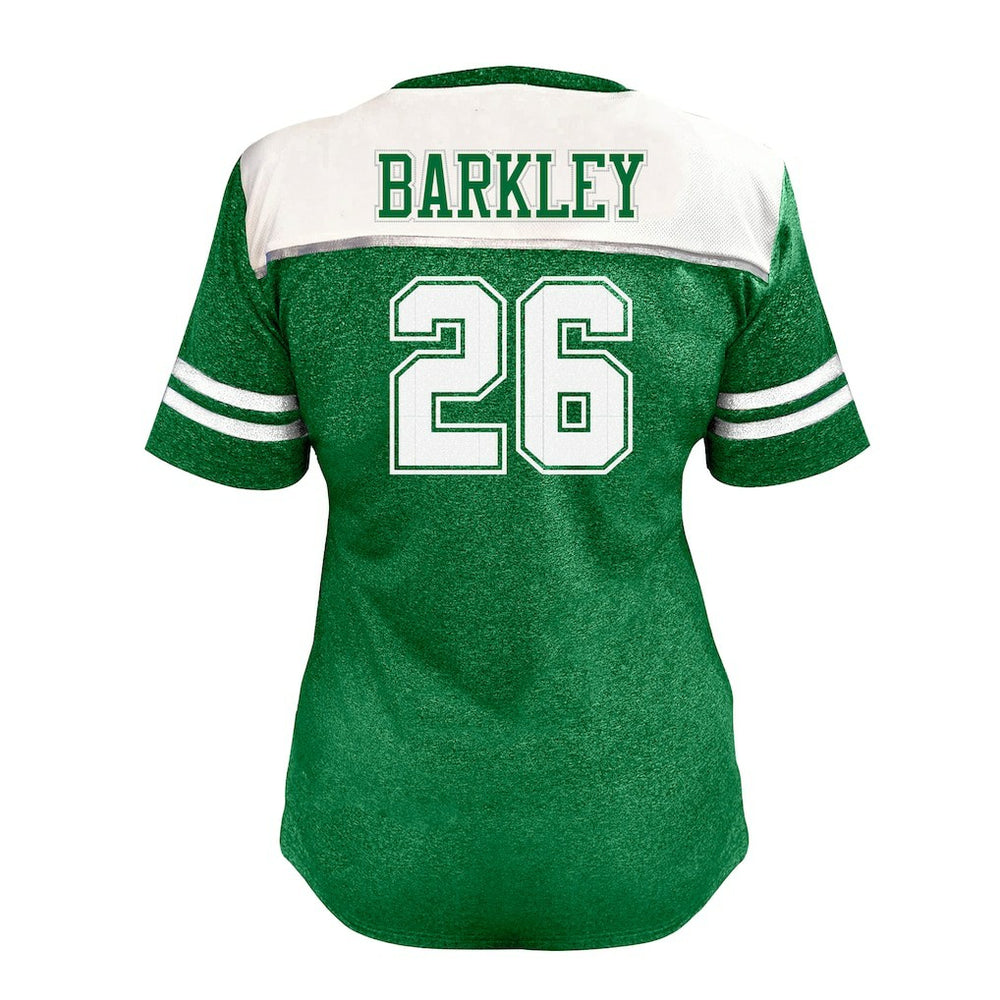 Saquon Barkley Philadelphia Eagles Women's Plus Size Bling V-Neck T-Shirt White