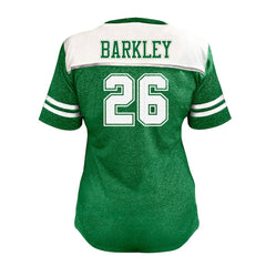 Saquon Barkley Philadelphia Eagles Women's Plus Size Bling V-Neck T-Shirt White
