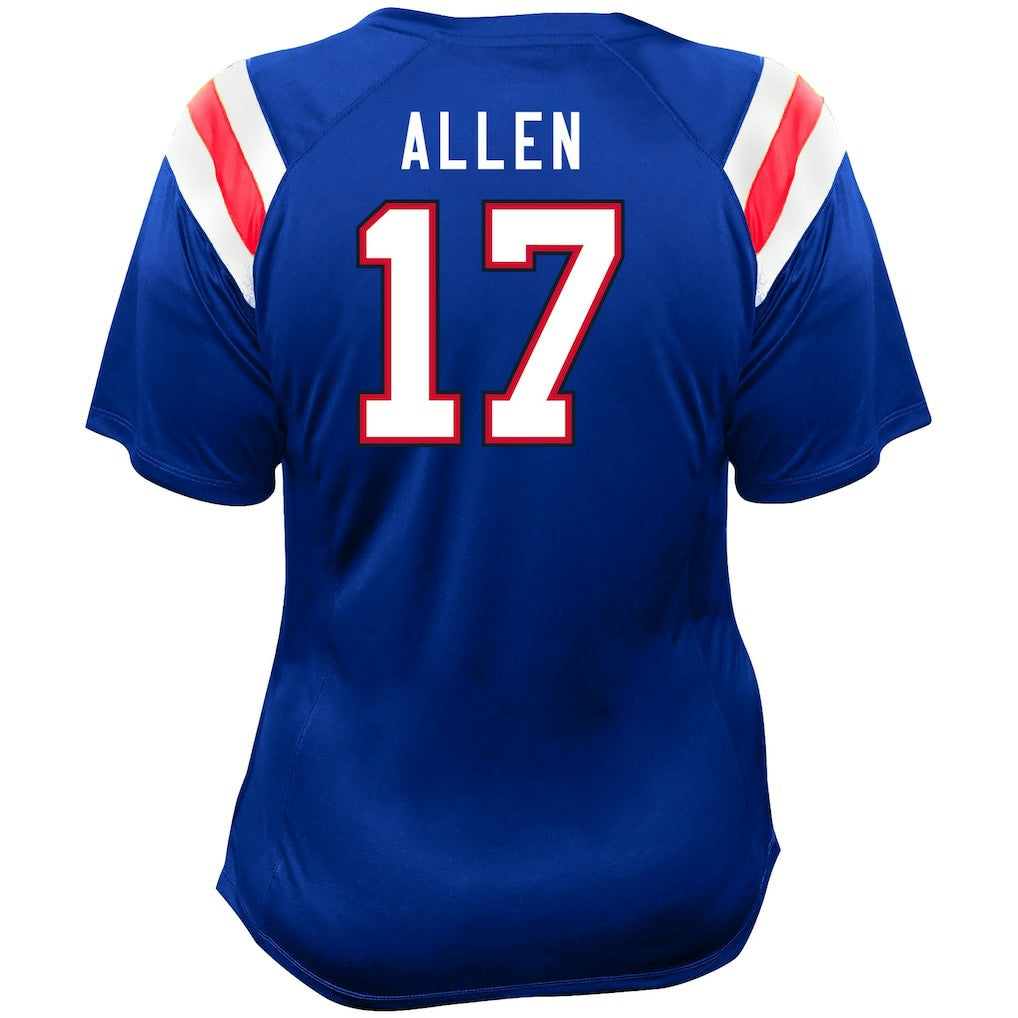 Josh Allen Buffalo Bills Women's Plus Size Name & Number Raglan Lace V-Neck T-Shirt Royal