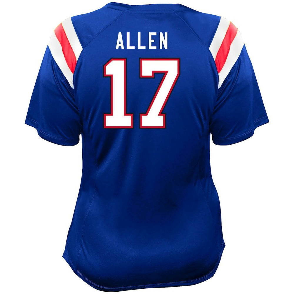 Josh Allen Buffalo Bills Women's Plus Size Name & Number Raglan Lace V-Neck T-Shirt Royal