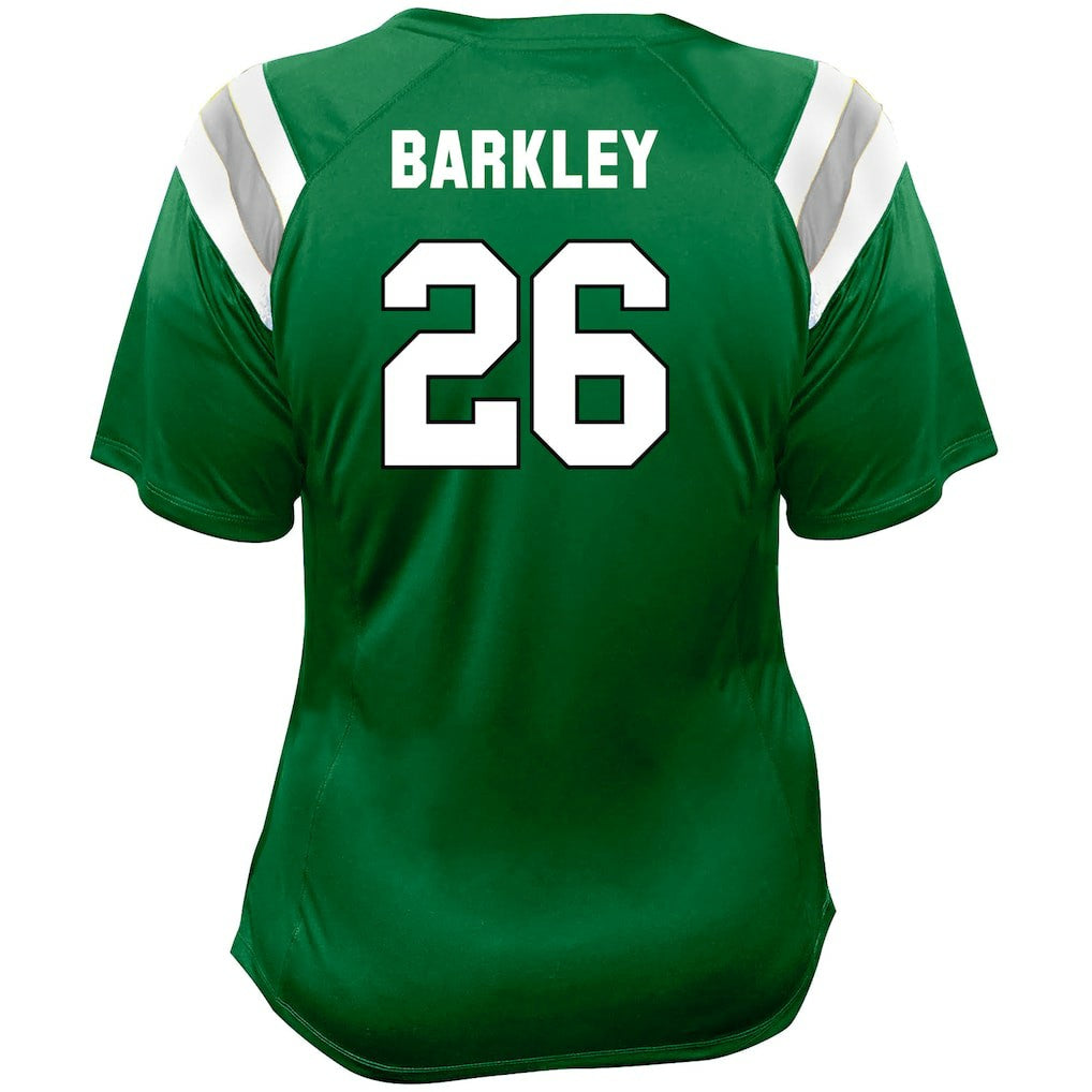 Saquon Barkley Philadelphia Eagles Women's Plus Size Name & Number Raglan Lace V-Neck T-Shirt Kelly Green