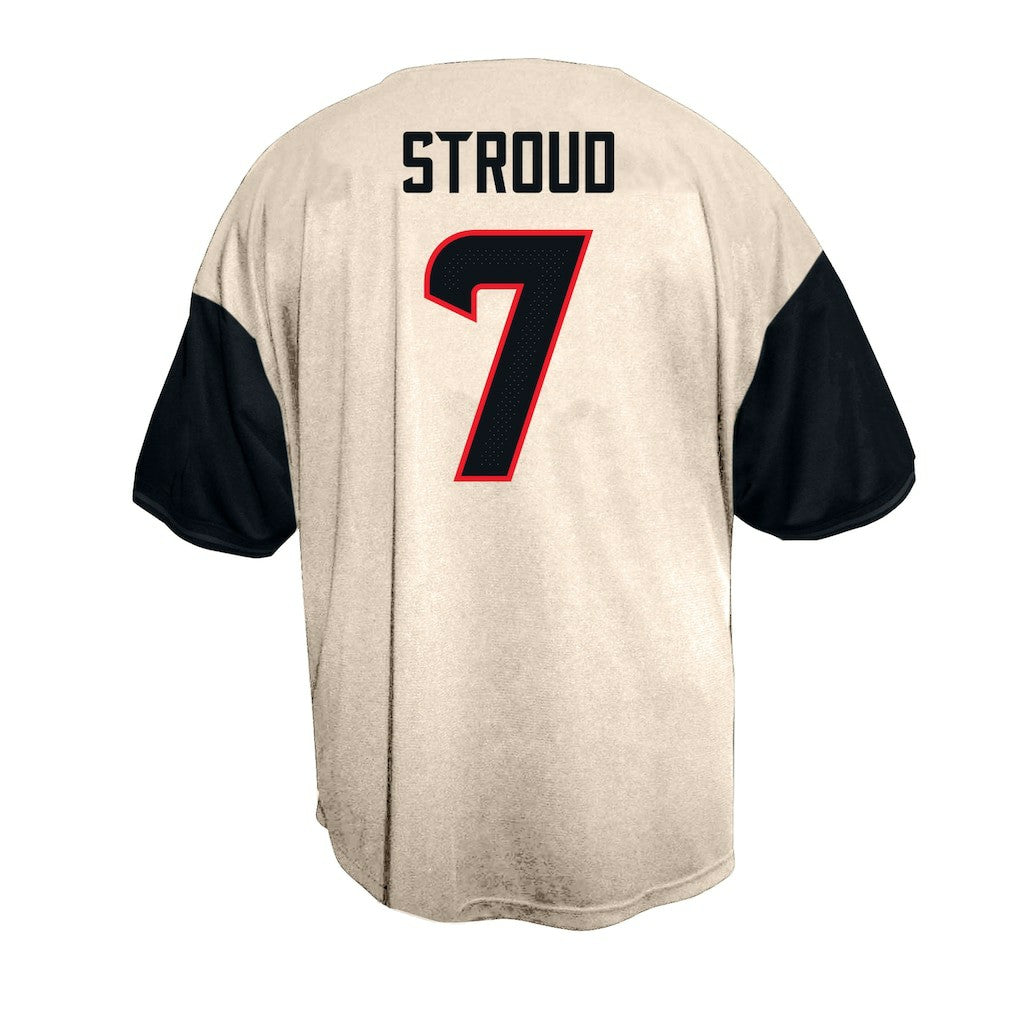 C.J. Stroud Houston Texans Big & Tall Baseball Button-Up Shirt Cream