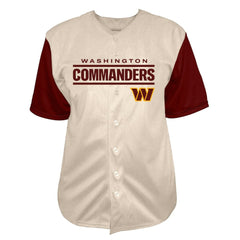 Jayden Daniels Washington Commanders Big & Tall Baseball Button-Up Shirt Cream
