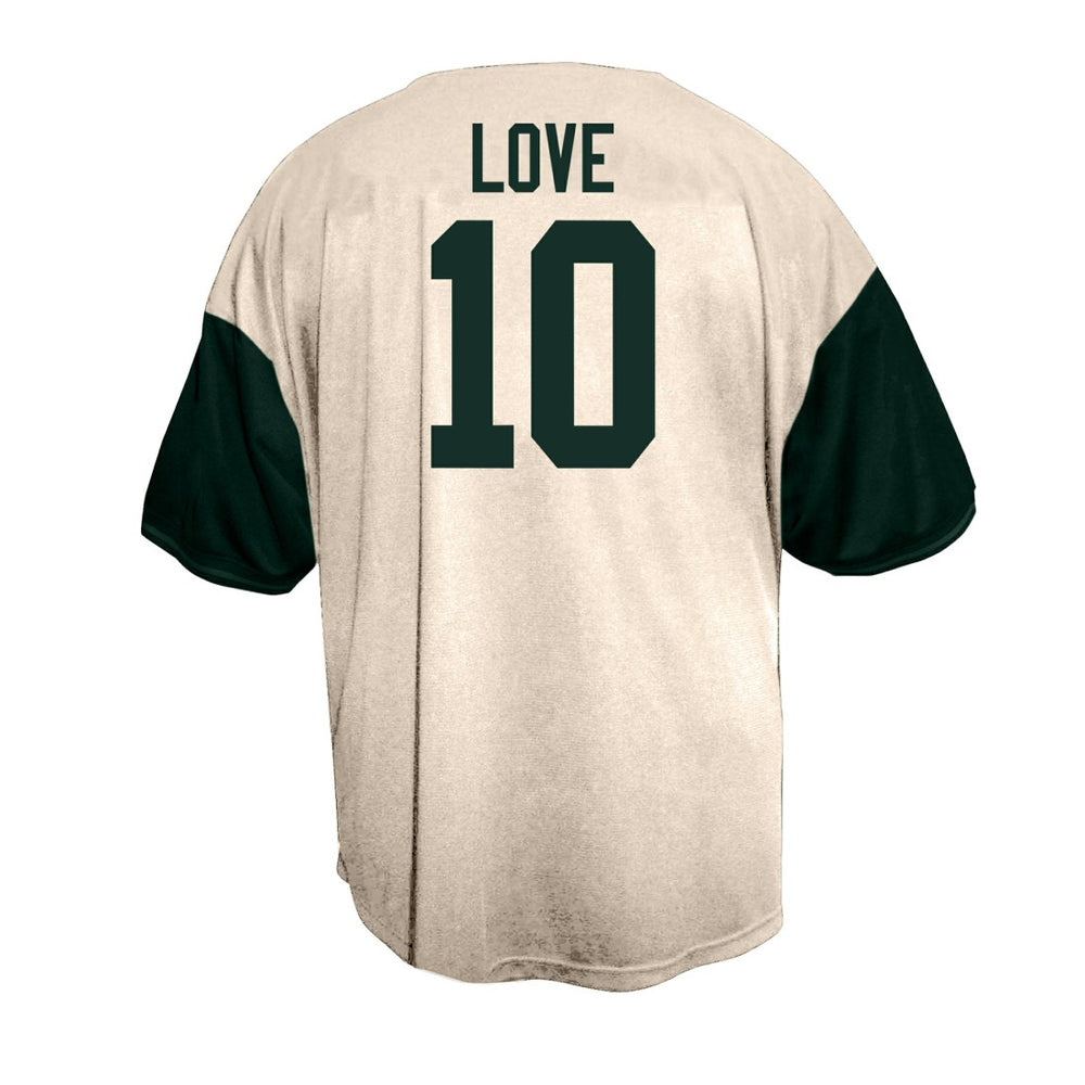 Jordan Love Green Bay Packers Big & Tall Baseball Button-Up Shirt Cream