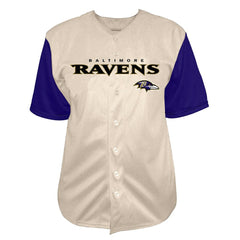 Lamar Jackson Baltimore Ravens Big & Tall Baseball Button-Up Shirt Cream