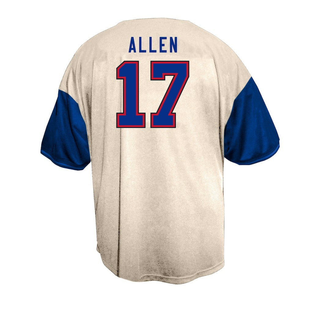 Josh Allen Buffalo Bills Big & Tall Baseball Button-Up Shirt Cream