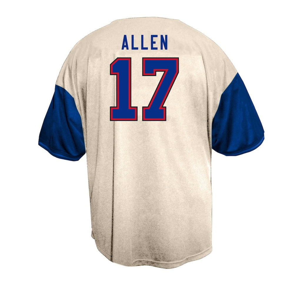 Josh Allen Buffalo Bills Big & Tall Baseball Button-Up Shirt Cream